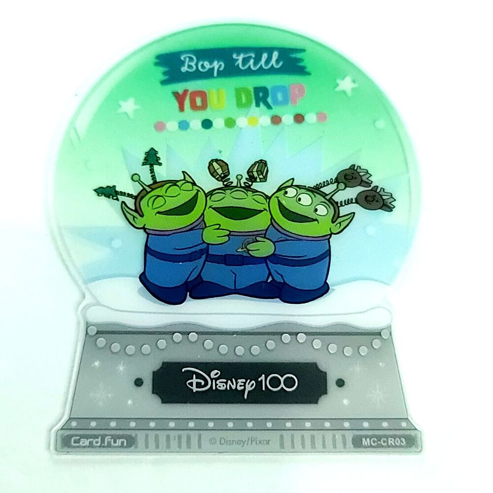 Aliens Bop 2023 Card Fun Disney 100 Years Festival Series Christmas Snow globe
